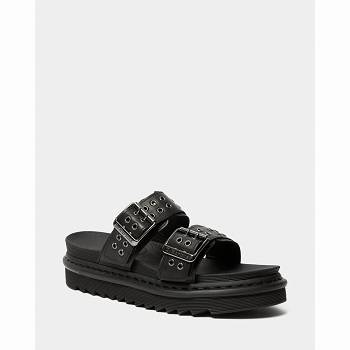 Dr Martens Myles Kožené Buckle Slide - Cierne Sandale Panske, DR0144